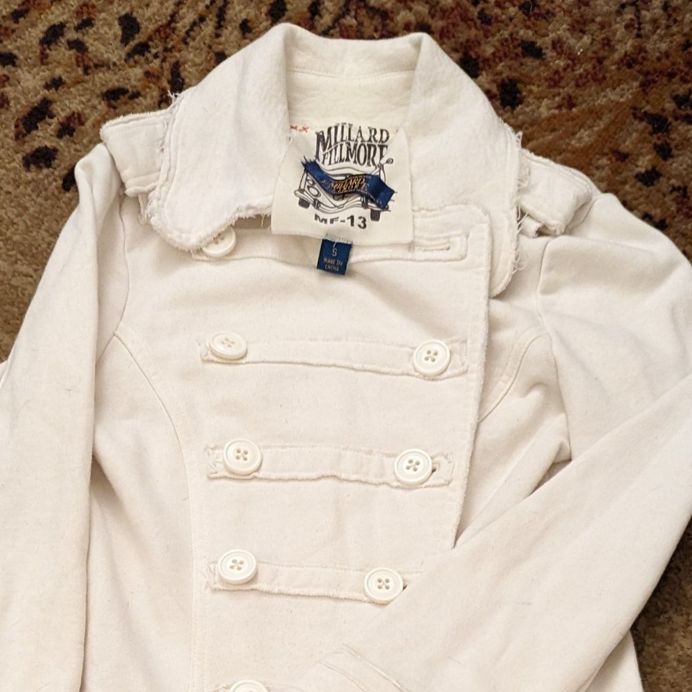 Millard Filllmore Beige Trench Long Coat Size S